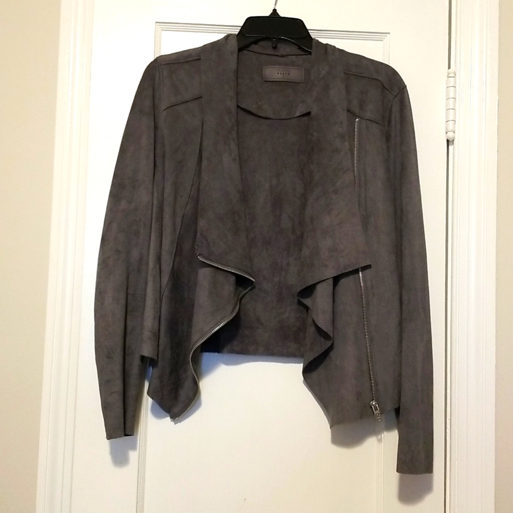 Blank NYC Suede Dark Gray Jacket Size M.
